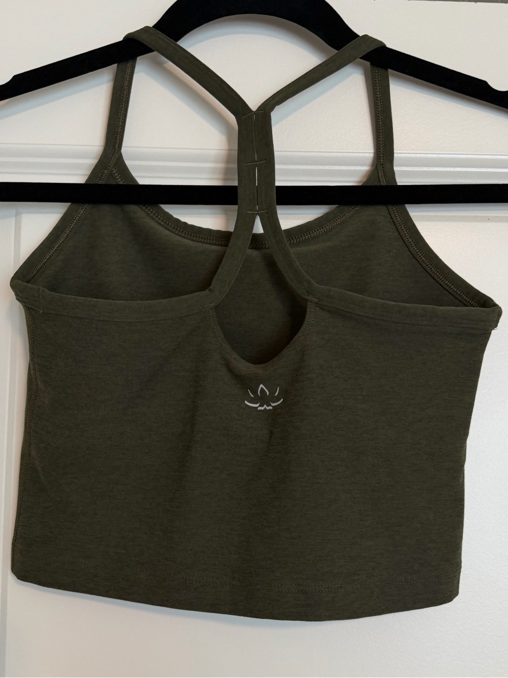 Beyond Yoga Olive Cropped Racerback Tank - Picture 2 of 4